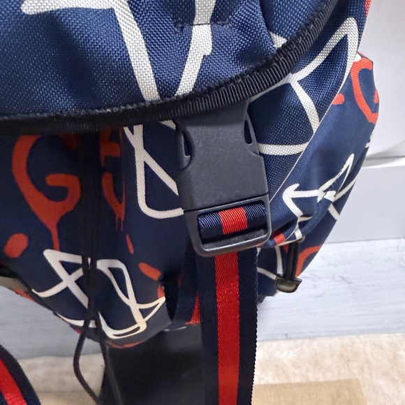 Gucci GG Supreme Ghost Navy Blue with Red and White accentsGraphic Logo Backpack - Picture 6 of 9